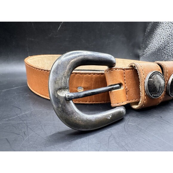 Cipriani Belt Womens Medium Brown Buffalo Nickels Brown Leather Country Unique main image 13